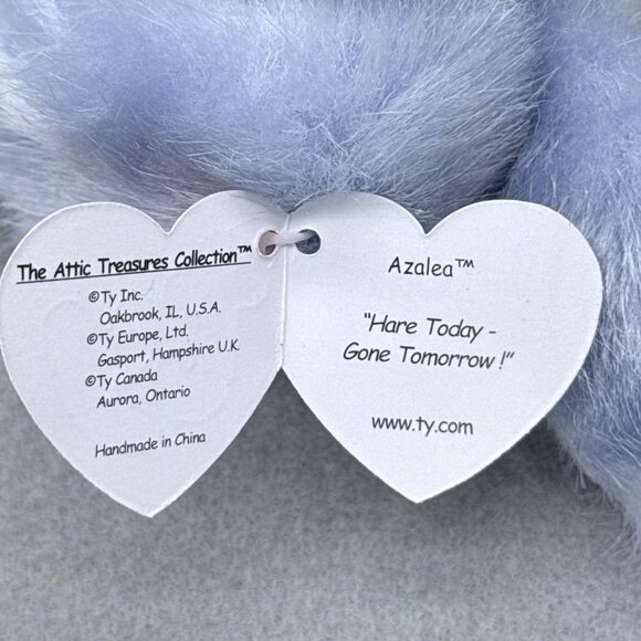 Azalea Light Blue Rabbit Bunny Hare Attic Treasures Pink Ribbon Floppy TY 1993 - Picture 5 of 7